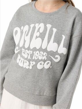 O'Neill Grey Pullover Sweatshirt with White Graphic Logo